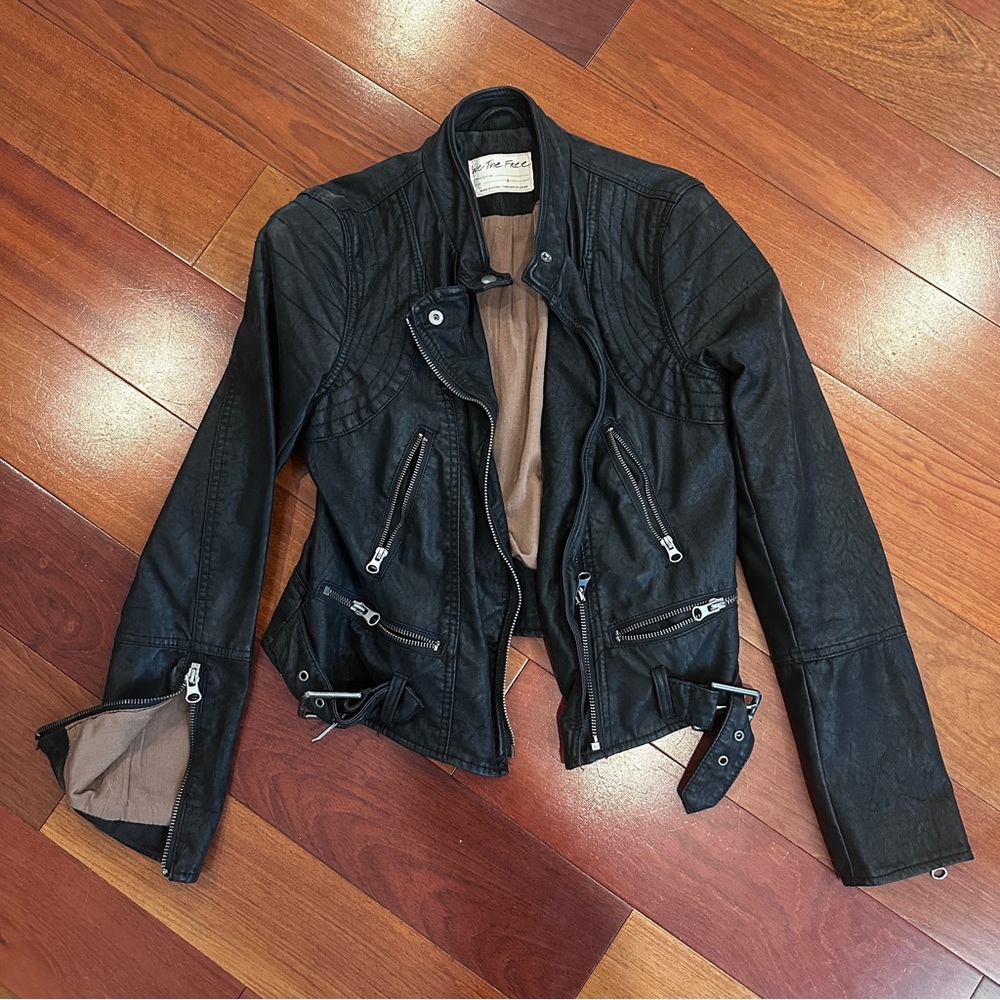 We the Free by Free People - Black Moto Jacket - Size Small